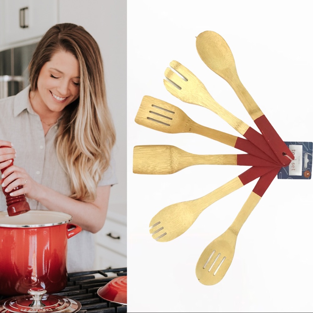 6 Piece Bamboo Kitchen Tool Set